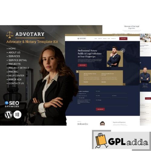Advotary - Notary Public & Legal Services Elementor Template Kit