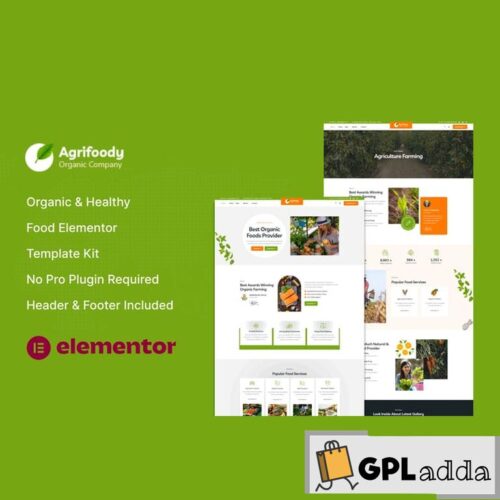 Agrifoody - Organic & Healthy Food Elementor Template Kit