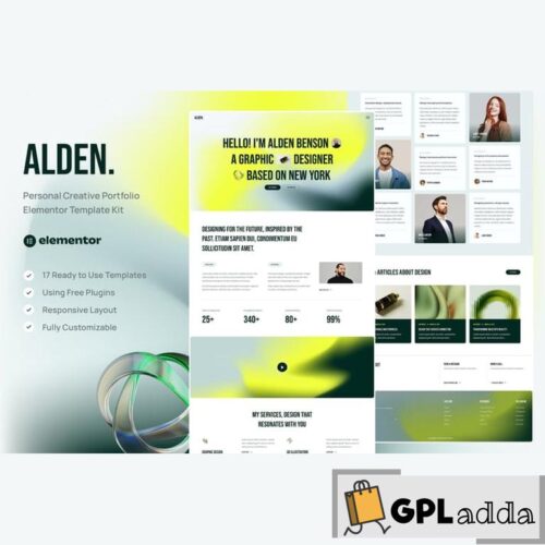 Alden - Personal Creative Portfolio Elementor Template Kit