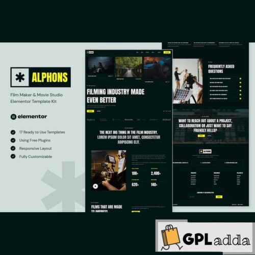 Alphons - Film Maker & Movie Studio Elementor Template Kit