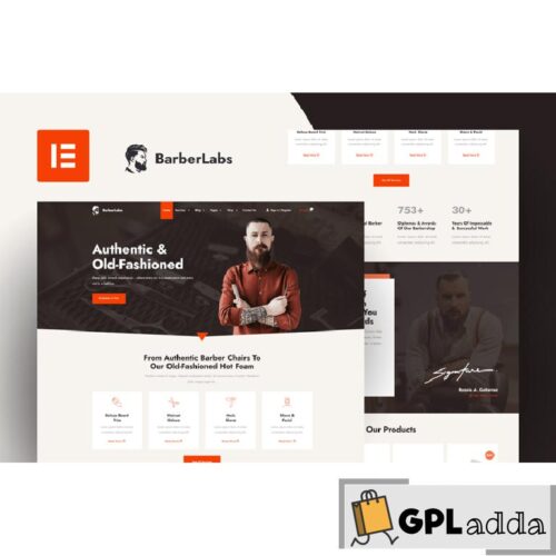 BarberLabs - Barber Shop Elementor Pro Template Kit