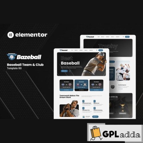 Bazeball - Sports Team Elementor Template Kit