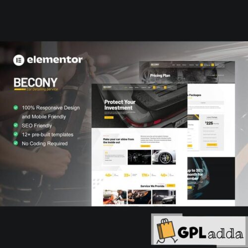 Becony - Car Detailing Services & Car Repair Elementor Template Kit