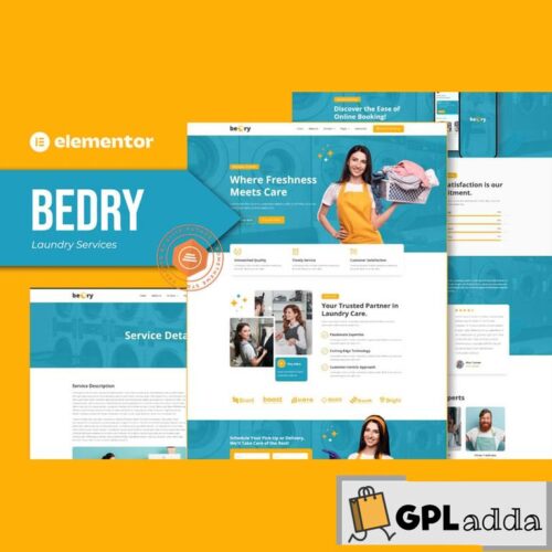 Bedry - Laundry Services Elementor Pro Template Kit