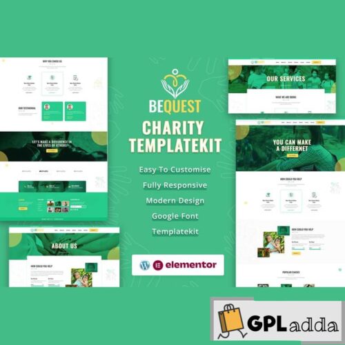 BEQUEST - Nonprofit Charity & Donation Elementor Template Kit