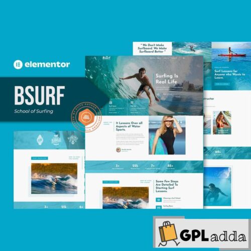 Bsurf - Surfing School Elementor Template Kit