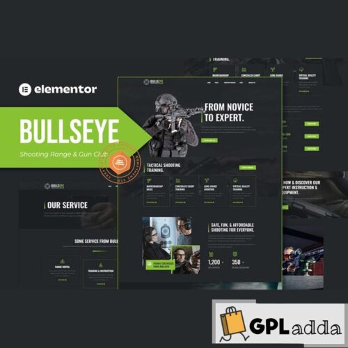 Bullseye - Shooting Range & Gun Club Elementor Template Kit