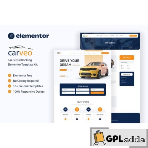 Carveo - Car Rental Elementor Template Kit