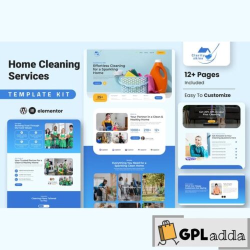 ClarityShine - Cleaning Service Company Elementor Template Kit