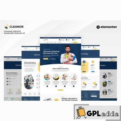 Cleanor - Cleaning Services Elementor Pro Template Kit