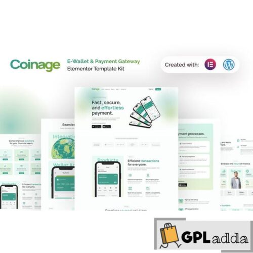 Coinage - E-Wallet & Payment Gateway Elementor Pro Template Kit