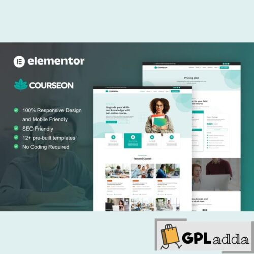 CourseOn - Online Course & Education Elementor Pro Template Kit