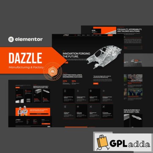 Dazzle - Manufacturing & Factory Elementor Pro template Kit