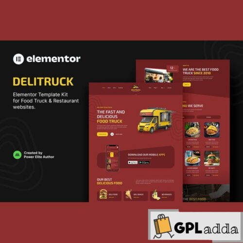 Delitruck - Food Truck & Restaurant Elementor Template Kit