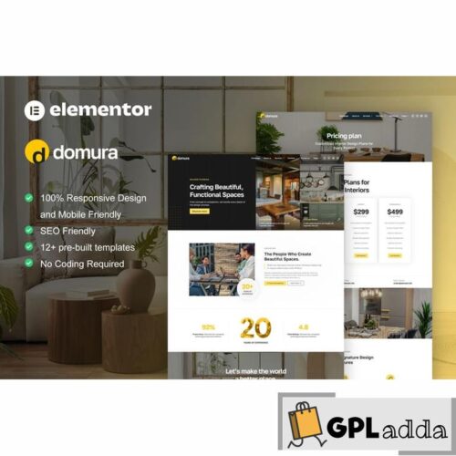 Domura - Interior Design & Architecture Elementor Pro Template Kit