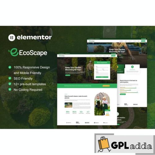 EcoScape - Gardening & Landscape Elementor Pro Template Kit