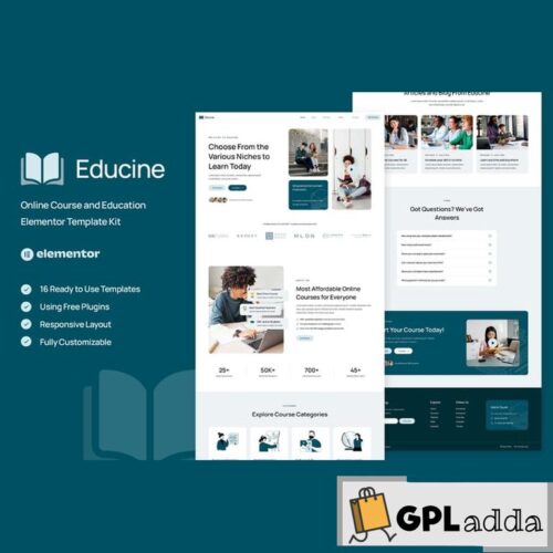 Educine - Online Course & Education Elementor Template Kit