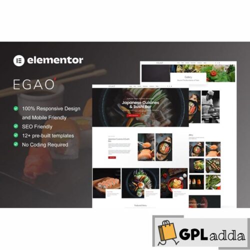 Egao - Japanese Restaurant & Sushi Bar Elementor Template Kit