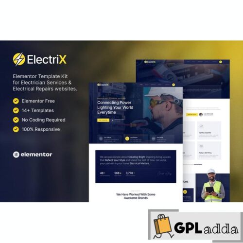 Electrix - Electrician Services & Electrical Repairs Elementor Template Kit