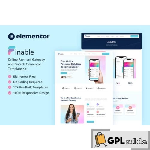 Finable - Online Payment Gateway & Fintech Elementor Template Kit
