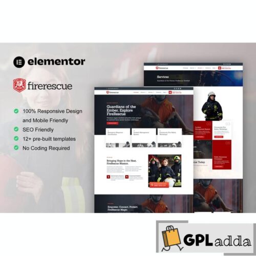 FireRescue - FireFighter & Fire Department Elementor Template Kit