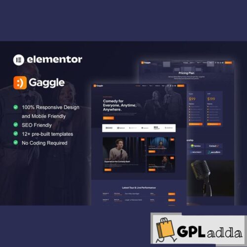 Gaggle - Comedian & Entertainment Show Elementor Pro Template Kit