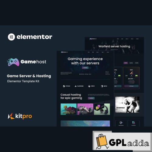 Gamehost - Game Server & Hosting Elementor Template Kit