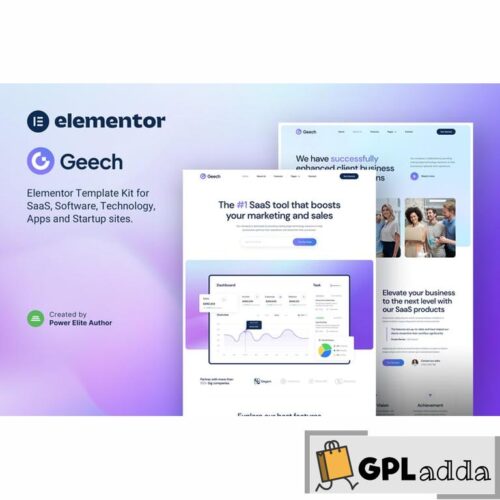 Geech - SaaS & Tech Startup Company Elementor Template Kit