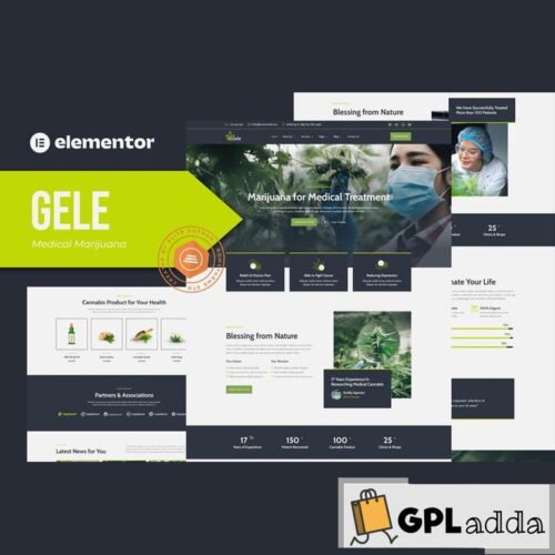 Gele - Medical Marijuana & Medicine Elementor Template Kit