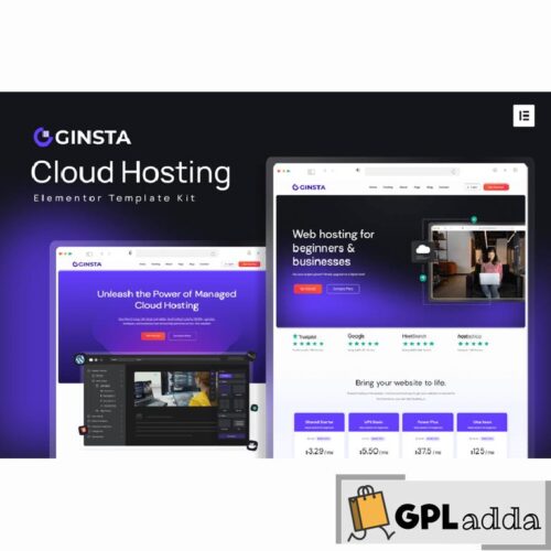 Ginsta - Cloud Hosting Company Elementor Template Kit