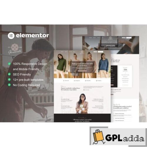 Glamourista - Fashion Designer Elementor Template Kit