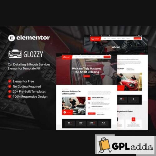 Glozzy - Car Detailing & Repair Service Elementor Template Kit