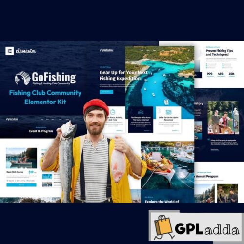 Go Fishing - Fishing Club Community Elementor Template Kit