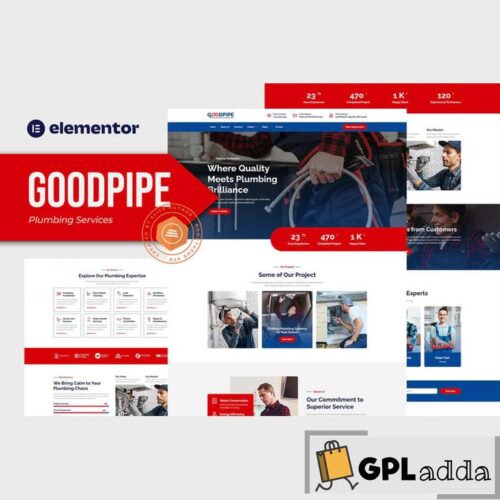 Goodpipe - Plumbing Services Elementor Template Kit