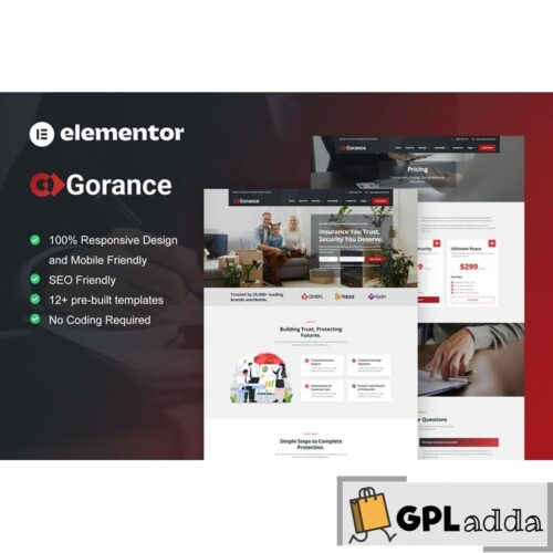 Gorance - Insurance Agency Elementor Pro Template Kit