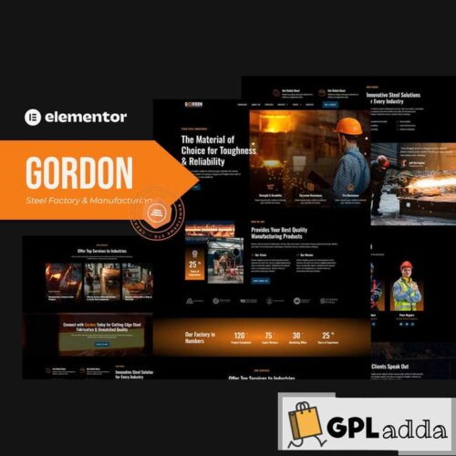 Gordon - Steel Factory & Industrial Plant Manufacturing Elementor Template Kit