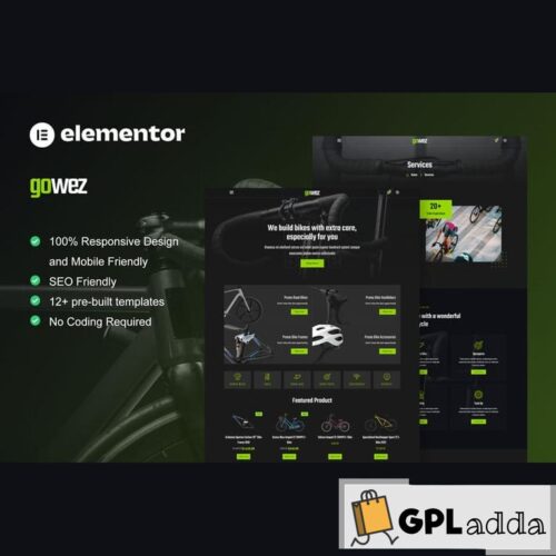 Gowez - WooCommerce Bike Shop & Bike Service Elementor Template Kit