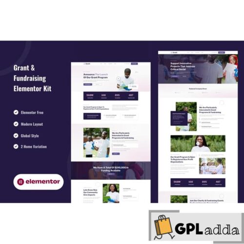 Grant & Fundraising - Elementor Template Kit