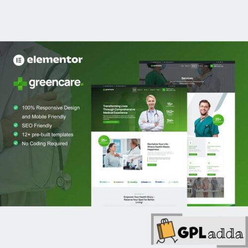 GreenCare - Medical Services Elementor Pro Template Kit