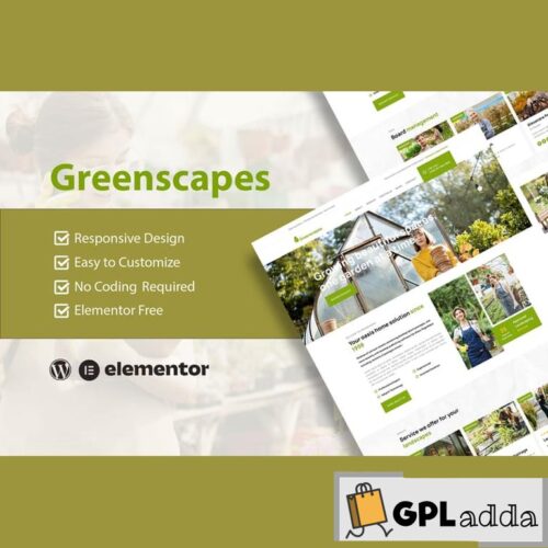 GreenScapes - Garden & Landscape Service Elementor Template Kit