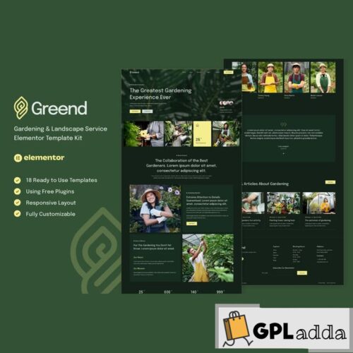 Greend - Gardening & Landscape Service Elementor Template Kit