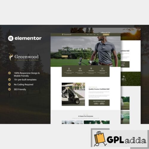 Greenwood - Golf Club & Academy Elementor Template Kit