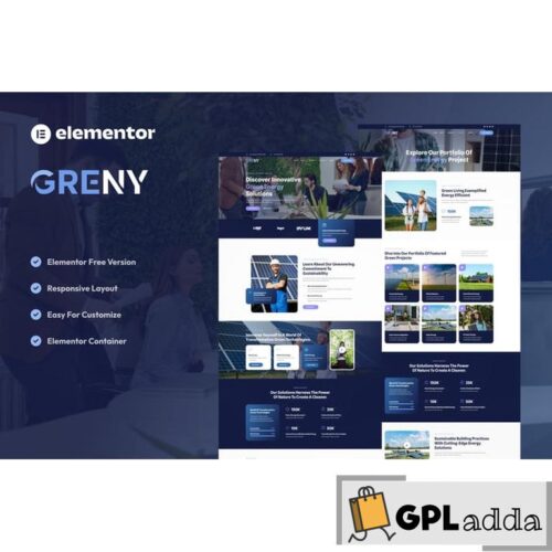 Greny - Solar & Renewable Energy Elementor Template Kit