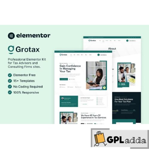 Grotax - Tax Advisor & Consulting Firm Elementor Template Kit