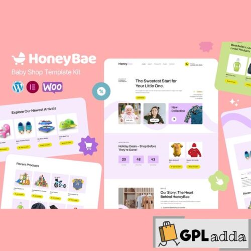 HoneyBae - Baby Shop Ecommerce Elementor Pro Template Kit