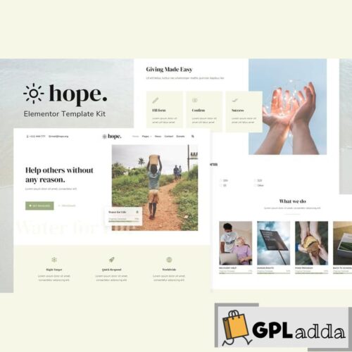 Hope - Non-Profit Elementor Template Kit