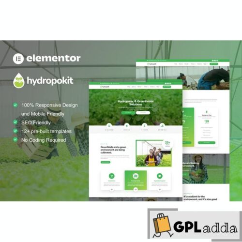 Hydropokit - Hydroponic & Agriculture Elementor Template Kit