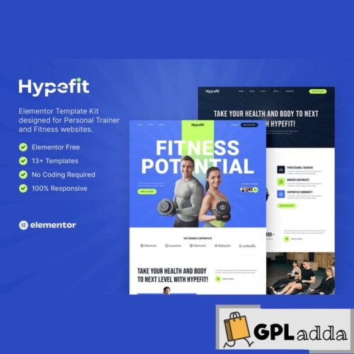 Hypefit - Personal Trainer & Fitness Elementor Template Kit