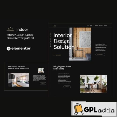 Indoor - Dark Interior Design & Architecture Agency Elementor Template Kit