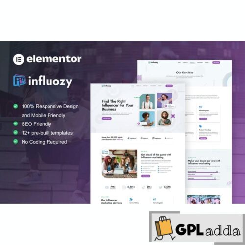 Influozy - Influencer Marketing Agency Elementor Pro Template Kit